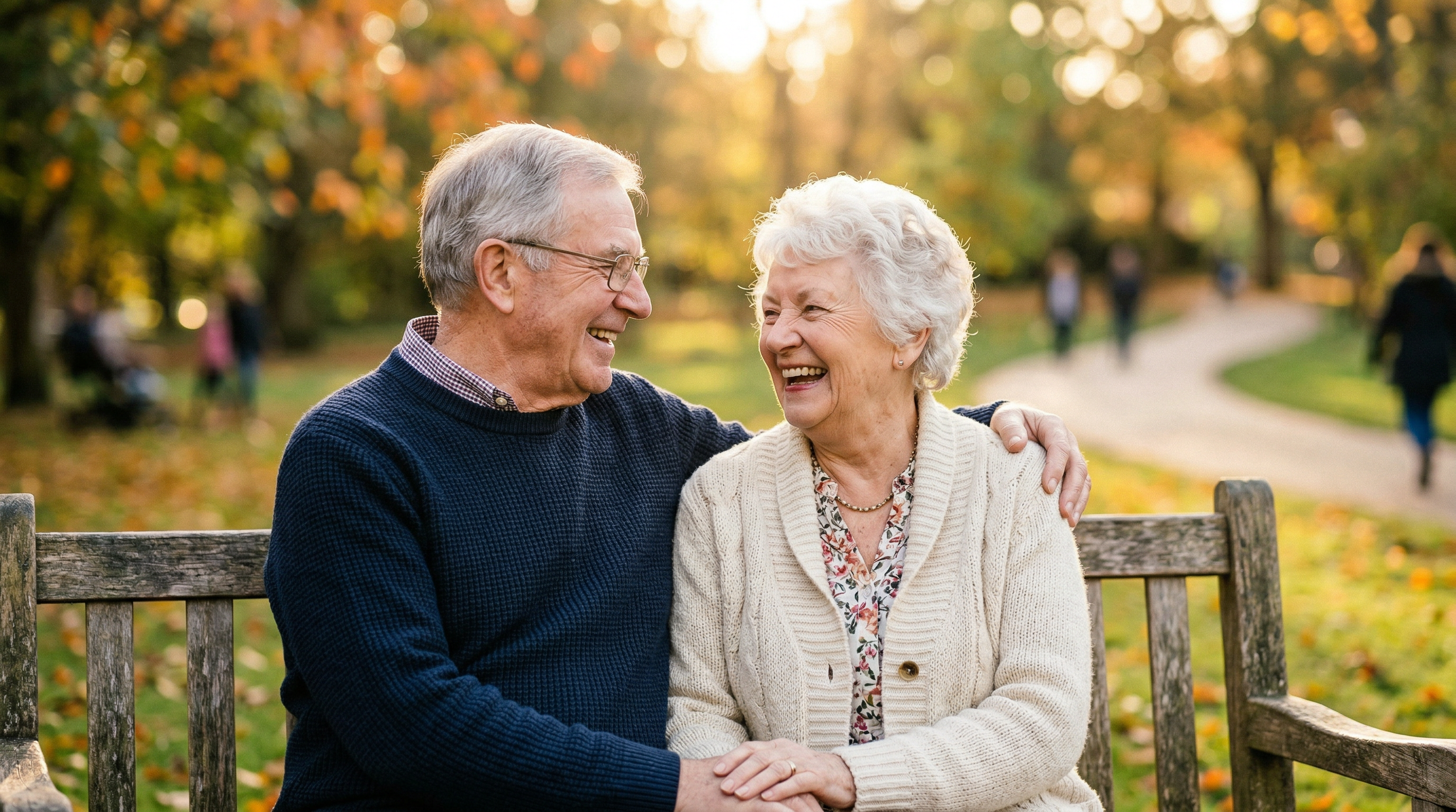 Happy elderly couple enjoying life together